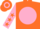 Silk - Orange, pink disc, pink sleeves, orange stars, orange and pink hooped cap