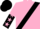 Silk - Pink, black sash, pink stars on sleeves, pink and black halved cap