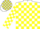 Silk - White, yellow blocks