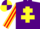 Silk - Purple, yellow cross of lorraine, yellow & red striped sleeves, purple & yellow quartered cap