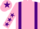 Silk - Pink, purple braces, pink sleeves, purple stars, pink cap, purple star