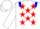 Silk - White, red stars, blue epaulets, white cap