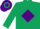Silk - Dark green, purple diamond, purple armlet, hooped cap