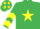 Silk - Emerald green, yellow star, chevrons on sleeves, emerald green cap, yellow stars