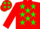 Silk - Red body, green stars, red arms, red cap, green stars