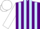 Silk - Purple and light blue stripes, white sleeves and cap