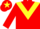 Silk - Red body, yellow chevron, red arms, red cap, yellow star