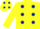 Silk - yellow, dark blue spots & cap