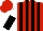 Silk - Red and black stripes, white sleeves, red and black halved cap