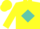 Silk - Yellow, turquoise diamond framed 'tj', yellow cap