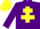 Silk - Purple, yellow cross of Lorraine & cap