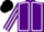Silk - purple, white seams, purple sleeves, white stripes, black cap