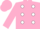 Silk - Pink, white dots,  black angel and 'jvd', pink sleeves