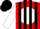 Silk - Red, black 'c' on white ball, black stripes on white sleeves, black cap