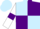 Silk - Light blue and purple (quartered), white sleeves, purple armlets