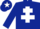 Silk - Dark blue, white cross of lorraine, white star on cap