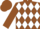 Silk - Brown, white horseshoe emblem, white diamonds on brown sleeves, brown cap
