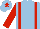 Silk - Light blue, red braces, sleeves and star on cap