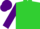 Silk - Chartreuse, purple 'lc', purple 'cb' on sleeves, purple cap