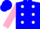Silk - Blue, white dots, pink sleeves