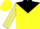 Silk - Yellow,black yoke,white stripe on sleeves,yellow cap