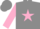 Silk - GREY, pink star & sleeves, grey cap