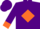 Silk - Purple, 'p' on orange diamond, orange cuffs