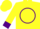 Silk - Yellow, purple 'dd'in circle, purple cuffs
