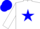 Silk - White, blue star, blue cap