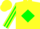 Silk - Yellow, green diamond, green stripe on sleeves
