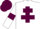 Silk - White, maroon cross of lorraine, armlets and cap