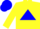 Silk - Yellow body, blue triangle, yellow arms, blue cap