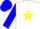Silk - White, white 'marco' on blue and yellow star, blue sleeves, blue cap