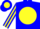 Silk - Blue, blue horseshoe and 'du' on yellow ball, yellow ball stripe on sleeves