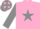 Silk - Pink, grey star and sleeves, grey cap, pink stars