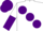 Silk - White body, purple large spots, white and purple halved sleeves, purple cap