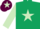 Silk - Dark green, light green star and sleeves, maroon cap, light green star