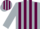 Silk - Silver and maroon stripes, silver sleeves, silver cap, maroon stripes