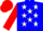 Silk - Blue, white 'eyes of a child stable', white stars on red sleeves, red cap