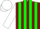 Silk - Burgundy, green stripes on white sleeves, white cap