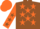 Silk - Brown body, orange stars, orange arms, brown stars, orange cap