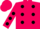 Silk - Hot pink, black dots