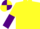 Silk - Yellow, purple halved sleeves, quartered cap