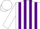 Silk - White, purple stripes, white cap