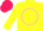 Silk - Yellow, pink circle and rose,  cap