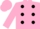 Silk - Pink and black polka dots, pink cap