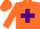 Silk - Orange, purple cross, orange cap