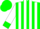 Silk - Green, white stripes, green cuffs on white sleeves