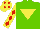 Silk - Light green, yellow inverted triangle, yellow sleeves, red diamonds, yellow cap, red diamonds