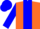 Silk - Orange, blue panel, blue sleeves, blue cap